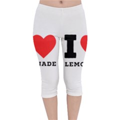 I Love Lemonade Velvet Capri Leggings  by ilovewhateva