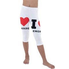 I Love Lemonade Kids  Lightweight Velour Capri Leggings  by ilovewhateva