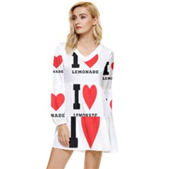 I Love Lemonade Tiered Long Sleeve Mini Dress by ilovewhateva