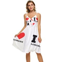 I Love Lemonade Sleeveless Tie Front Chiffon Dress by ilovewhateva