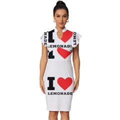 I Love Lemonade Vintage Frill Sleeve V-neck Bodycon Dress by ilovewhateva