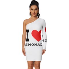 I Love Lemonade Long Sleeve One Shoulder Mini Dress by ilovewhateva