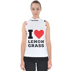 I Love Lemon Grass Mock Neck Shell Top by ilovewhateva