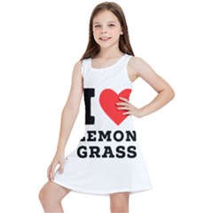 I Love Lemon Grass Kids  Lightweight Sleeveless Dress by ilovewhateva