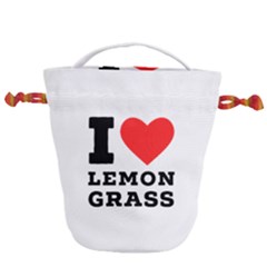 I Love Lemon Grass Drawstring Bucket Bag by ilovewhateva