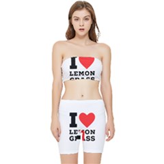 I Love Lemon Grass Stretch Shorts And Tube Top Set by ilovewhateva