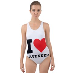 I Love Lavender Cut-out Back One Piece Swimsuit