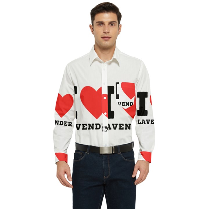 I love lavender Men s Long Sleeve Pocket Shirt 