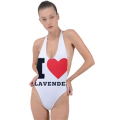 I Love Lavender Backless Halter One Piece Swimsuit by ilovewhateva