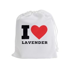 I Love Lavender Drawstring Pouch (xl) by ilovewhateva