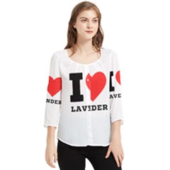 I Love Lavender Chiffon Quarter Sleeve Blouse