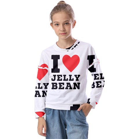 I Love Jelly Bean Kids  Long Sleeve Tee With Frill  by ilovewhateva