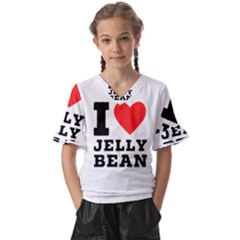 I Love Jelly Bean Kids  V-neck Horn Sleeve Blouse by ilovewhateva