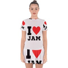 I Love Jam Drop Hem Mini Chiffon Dress by ilovewhateva