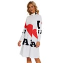 I love jam Long Sleeve Shirt Collar A-Line Dress View2