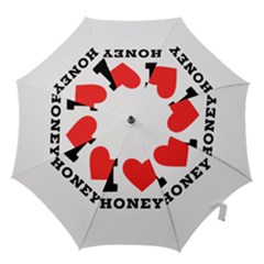 I Love Honey Hook Handle Umbrellas (large) by ilovewhateva