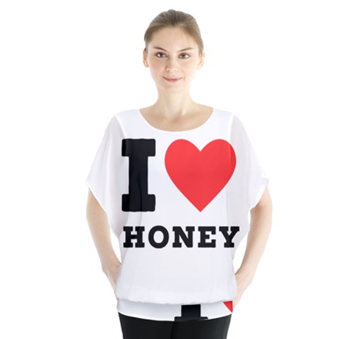 I Love Honey Batwing Chiffon Blouse by ilovewhateva