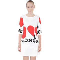 I Love Honey Quarter Sleeve Pocket Dress by ilovewhateva