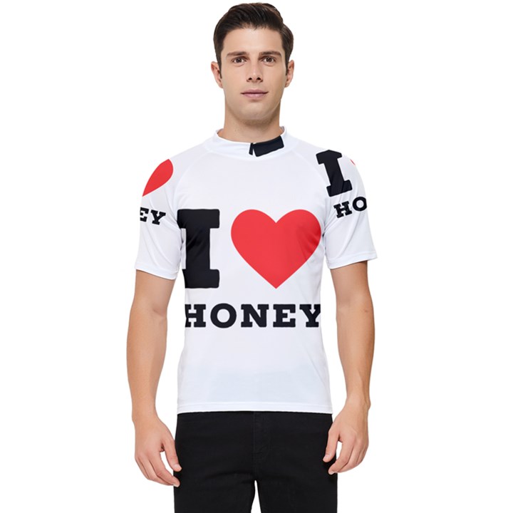 I love honey Men s Short Sleeve Rash Guard