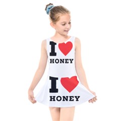 I Love Honey Kids  Skater Dress Swimsuit by ilovewhateva