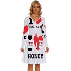 I Love Honey Long Sleeve Dress With Pocket by ilovewhateva