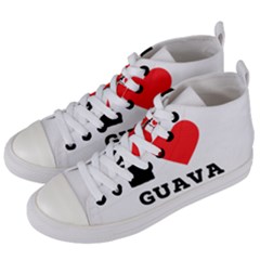 I Love Guava  Women s Mid-top Canvas Sneakers by ilovewhateva