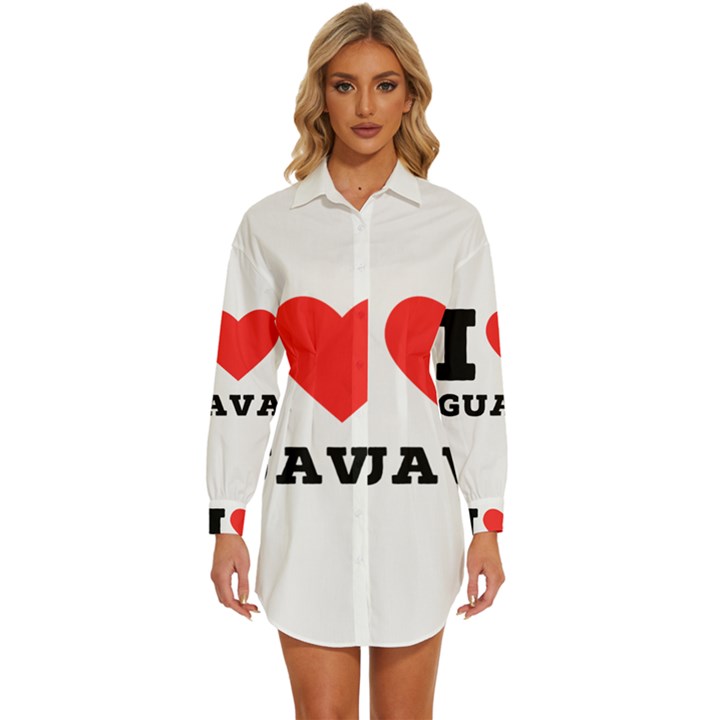 I love guava  Womens Long Sleeve Shirt Dress