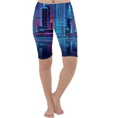 Digital Art Artwork Illustration Vector Buiding City Cropped Leggings  by 99art