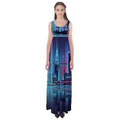 Digital Art Artwork Illustration Vector Buiding City Empire Waist Maxi Dress