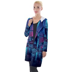 Digital Art Artwork Illustration Vector Buiding City Hooded Pocket Cardigan by 99art