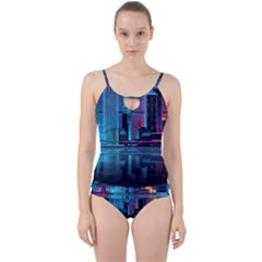 Digital Art Artwork Illustration Vector Buiding City Cut Out Top Tankini Set by 99art