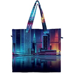 Digital Art Artwork Illustration Vector Buiding City Canvas Travel Bag by 99art