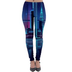 Digital Art Artwork Illustration Vector Buiding City Lightweight Velour Leggings by 99art