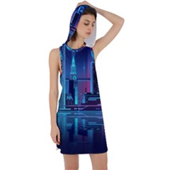 Digital Art Artwork Illustration Vector Buiding City Racer Back Hoodie Dress by 99art