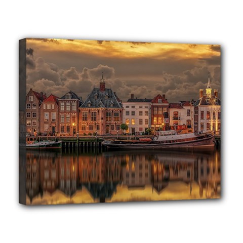 Old Port Of Maasslui Netherlands Canvas 14  X 11  (stretched) by 99art