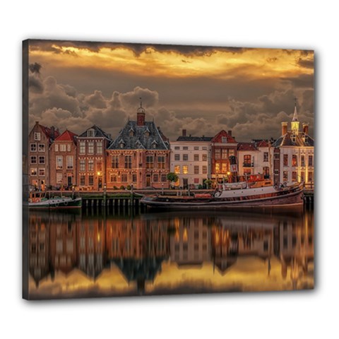 Old Port Of Maasslui Netherlands Canvas 24  X 20  (stretched) by 99art