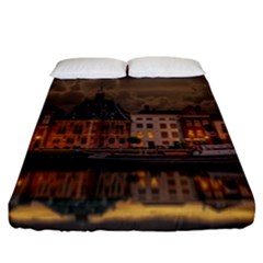 Old Port Of Maasslui Netherlands Fitted Sheet (california King Size) by 99art