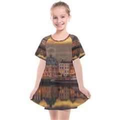 Old Port Of Maasslui Netherlands Kids  Smock Dress by 99art