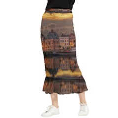 Old Port Of Maasslui Netherlands Maxi Fishtail Chiffon Skirt by 99art