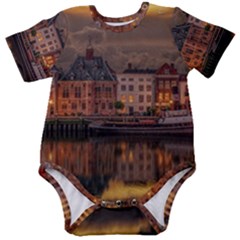 Old Port Of Maasslui Netherlands Baby Short Sleeve Bodysuit by 99art