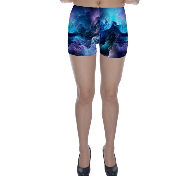 Abstract Graphics Nebula Psychedelic Space Skinny Shorts