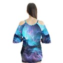 Abstract Graphics Nebula Psychedelic Space Flutter Sleeve Tee  View2