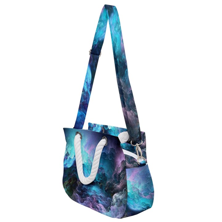 Abstract Graphics Nebula Psychedelic Space Rope Handles Shoulder Strap Bag