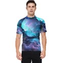 Abstract Graphics Nebula Psychedelic Space Men s Short Sleeve Rash Guard View1