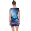 Abstract Graphics Nebula Psychedelic Space Lace Up Front Bodycon Dress View2