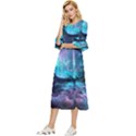 Abstract Graphics Nebula Psychedelic Space Double Cuff Midi Dress View2