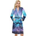 Abstract Graphics Nebula Psychedelic Space Long Sleeve Velvet Robe View1