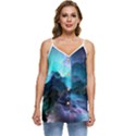 Abstract Graphics Nebula Psychedelic Space Casual Spaghetti Strap Chiffon Top View1