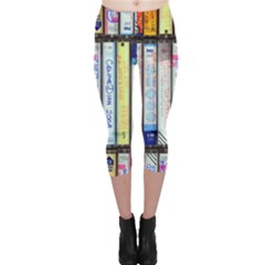 Cassette Tape Music Vintage 1980s 70s Capri Leggings  by 99art