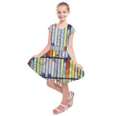 Cassette Tape Music Vintage 1980s 70s Kids  Short Sleeve Dress